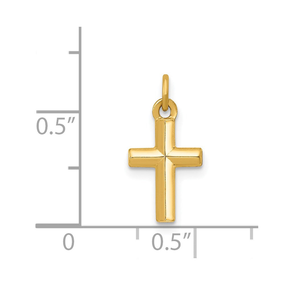 Million Charms 14K Yellow Gold Themed Polished Relgious Cross Pendant