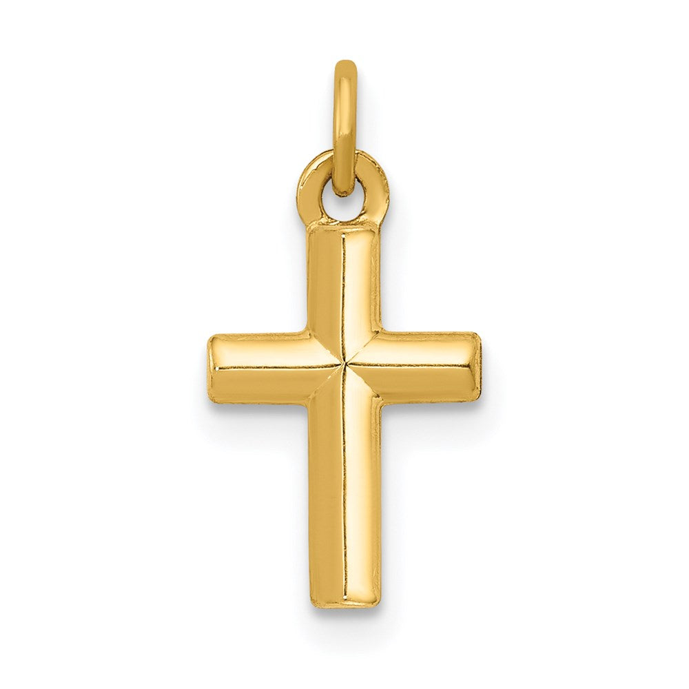 Million Charms 14K Yellow Gold Themed Polished Relgious Cross Pendant
