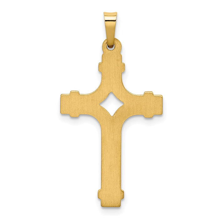 Million Charms 14K Yellow Gold Themed Polished Relgious Cross Pendant
