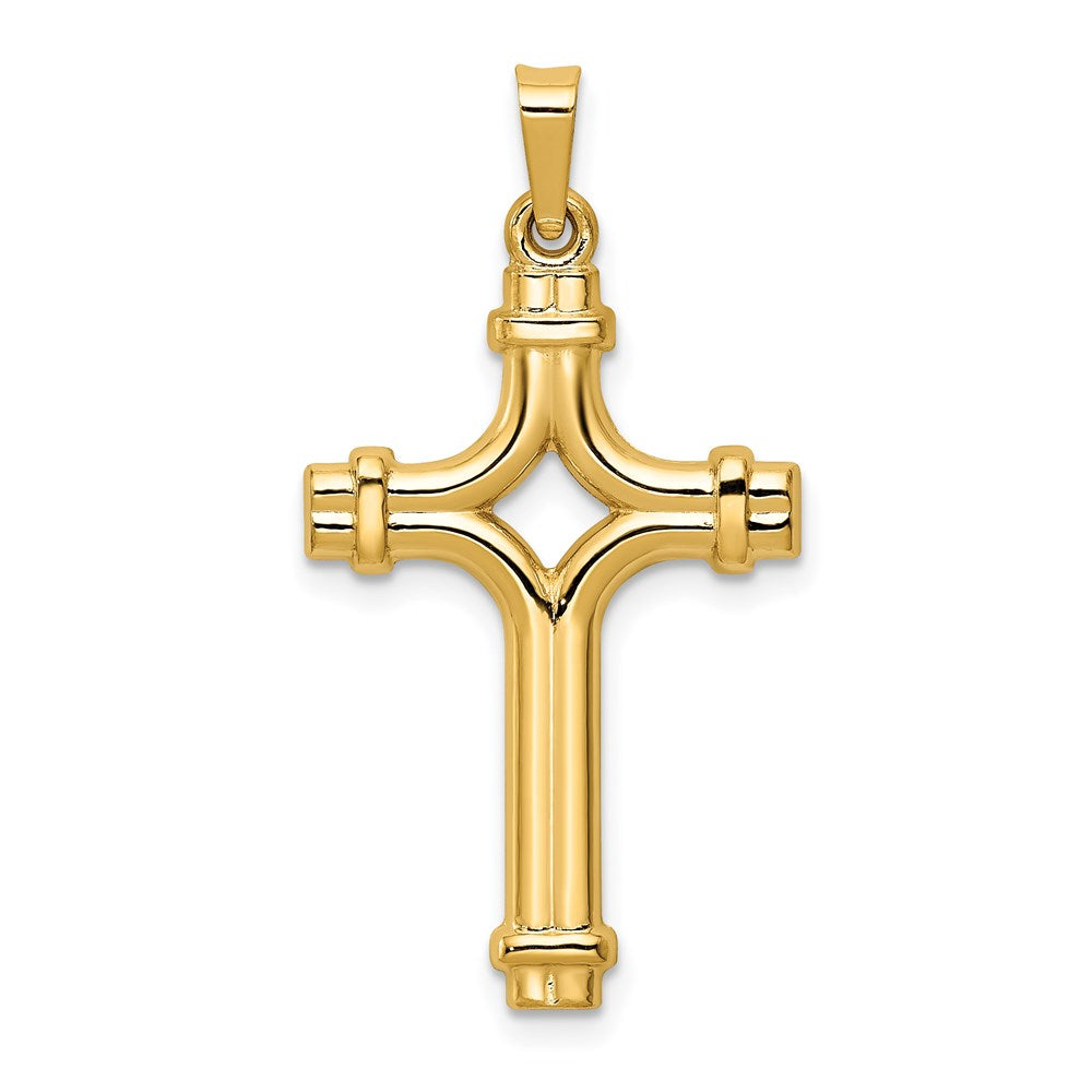 Million Charms 14K Yellow Gold Themed Polished Relgious Cross Pendant