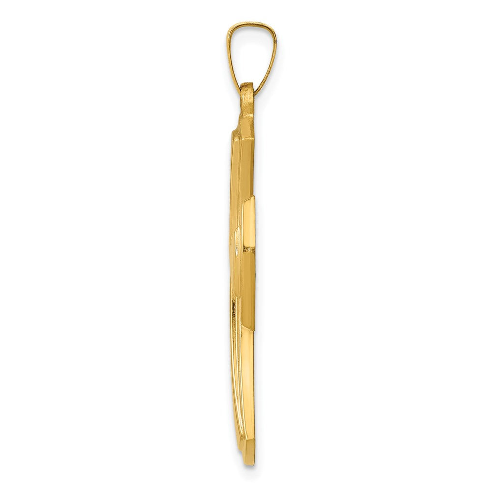Million Charms 14K Yellow Gold Themed Polished Relgious Cross Pendant