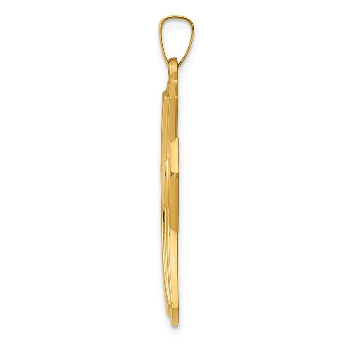 Million Charms 14K Yellow Gold Themed Polished Relgious Cross Pendant