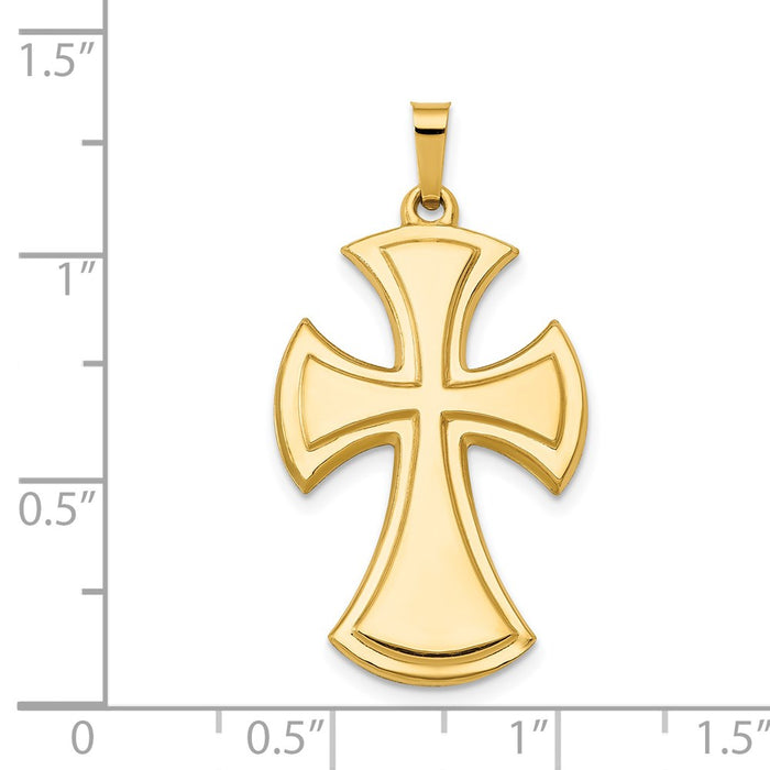 Million Charms 14K Yellow Gold Themed Polished Relgious Cross Pendant