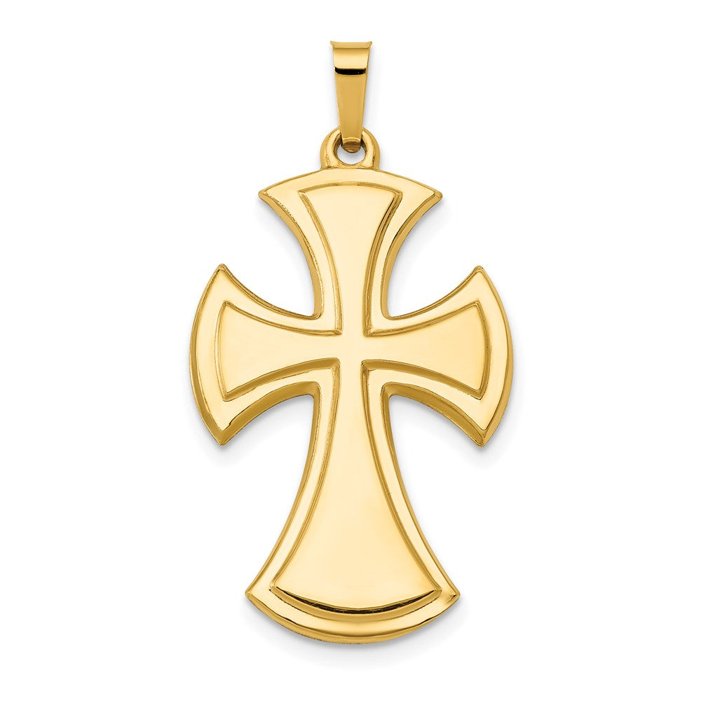 Million Charms 14K Yellow Gold Themed Polished Relgious Cross Pendant