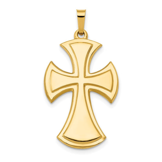 Million Charms 14K Yellow Gold Themed Polished Relgious Cross Pendant
