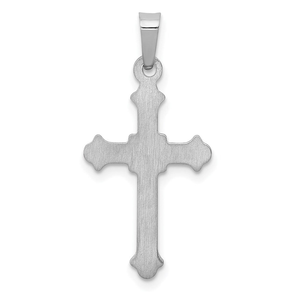 Million Charms 14K White Gold Themed Polished Relgious Cross Pendant