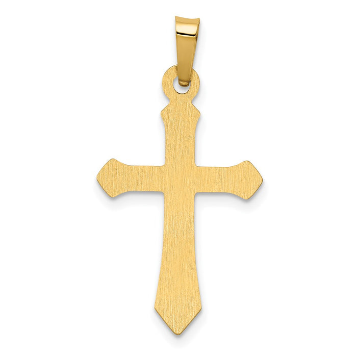 Million Charms 14K Yellow Gold Themed Polished Relgious Cross Pendant