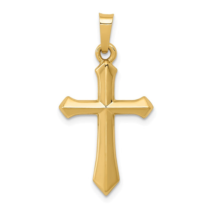 Million Charms 14K Yellow Gold Themed Polished Relgious Cross Pendant