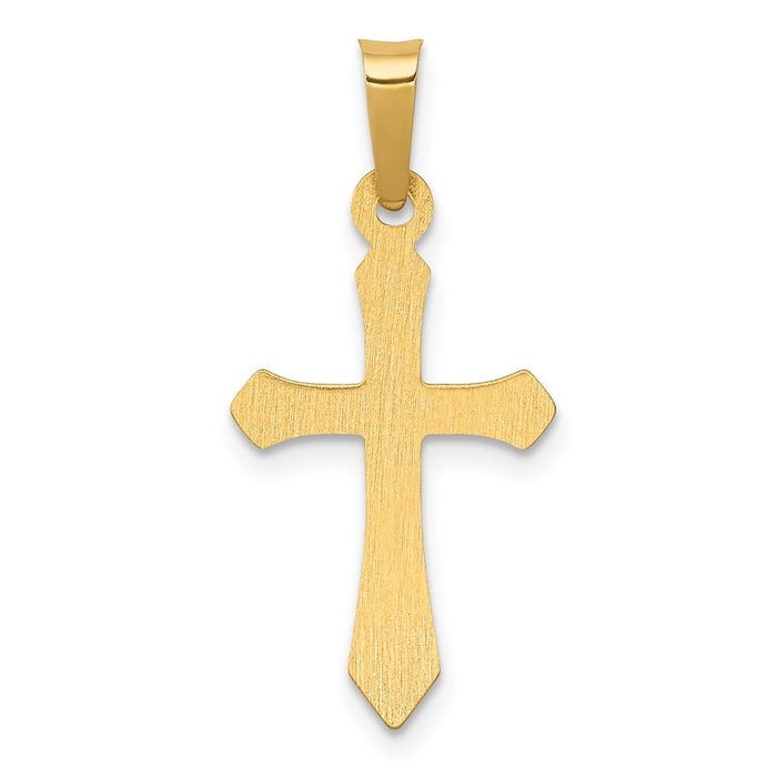 Million Charms 14K Yellow Gold Themed Polished Relgious Cross Pendant