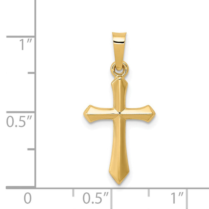 Million Charms 14K Yellow Gold Themed Polished Relgious Cross Pendant