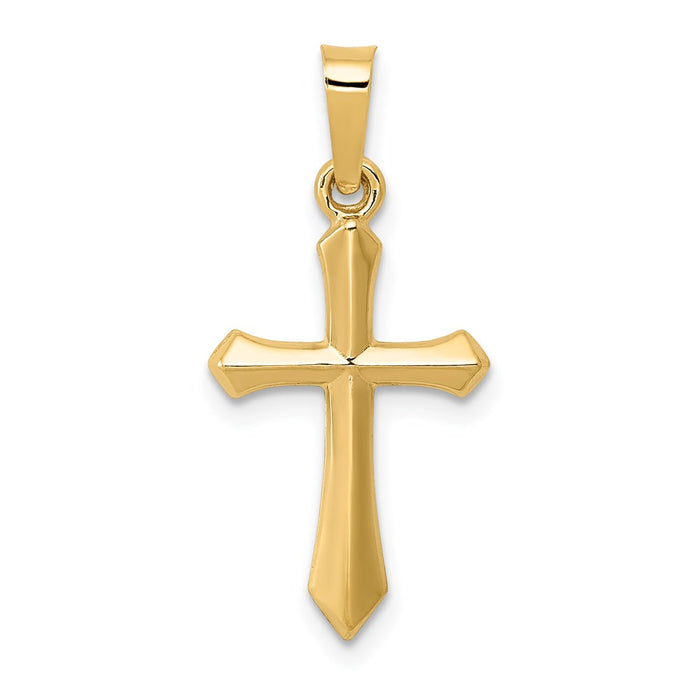 Million Charms 14K Yellow Gold Themed Polished Relgious Cross Pendant