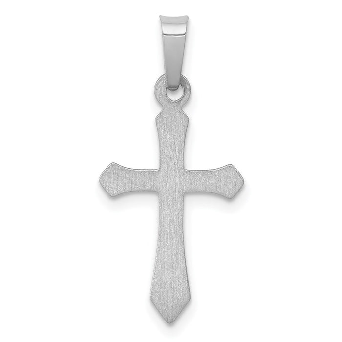 Million Charms 14K White Gold Themed Polished Relgious Cross Pendant