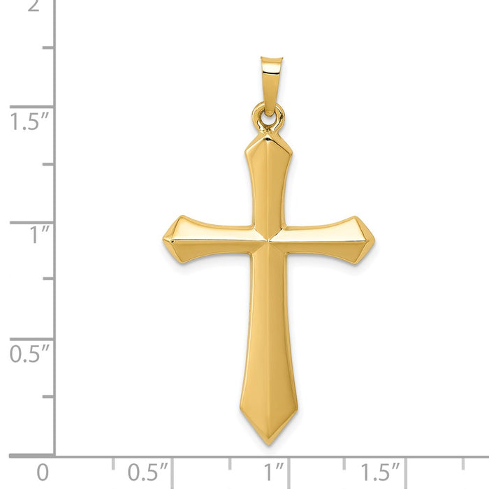 Million Charms 14K Yellow Gold Themed Polished Passion Relgious Cross Pendant