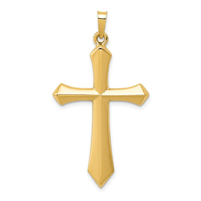 Million Charms 14K Yellow Gold Themed Polished Passion Relgious Cross Pendant