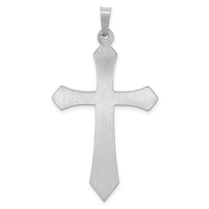 Million Charms 14K White Gold Themed Polished Relgious Cross Pendant