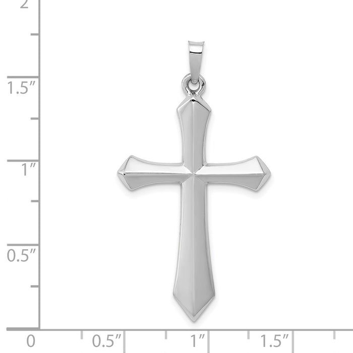 Million Charms 14K White Gold Themed Polished Relgious Cross Pendant