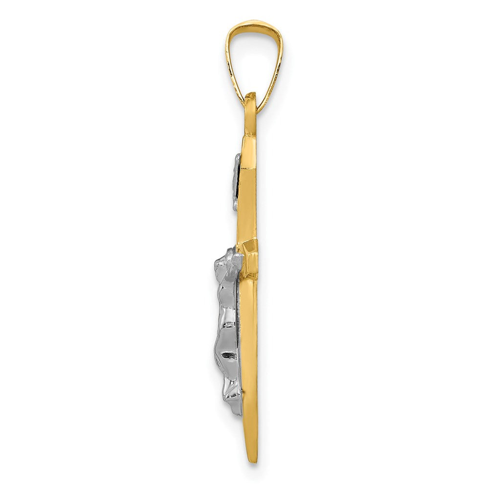 Million Charms 14K Two-Tone Polished Inri Relgious Crucifix Pendant