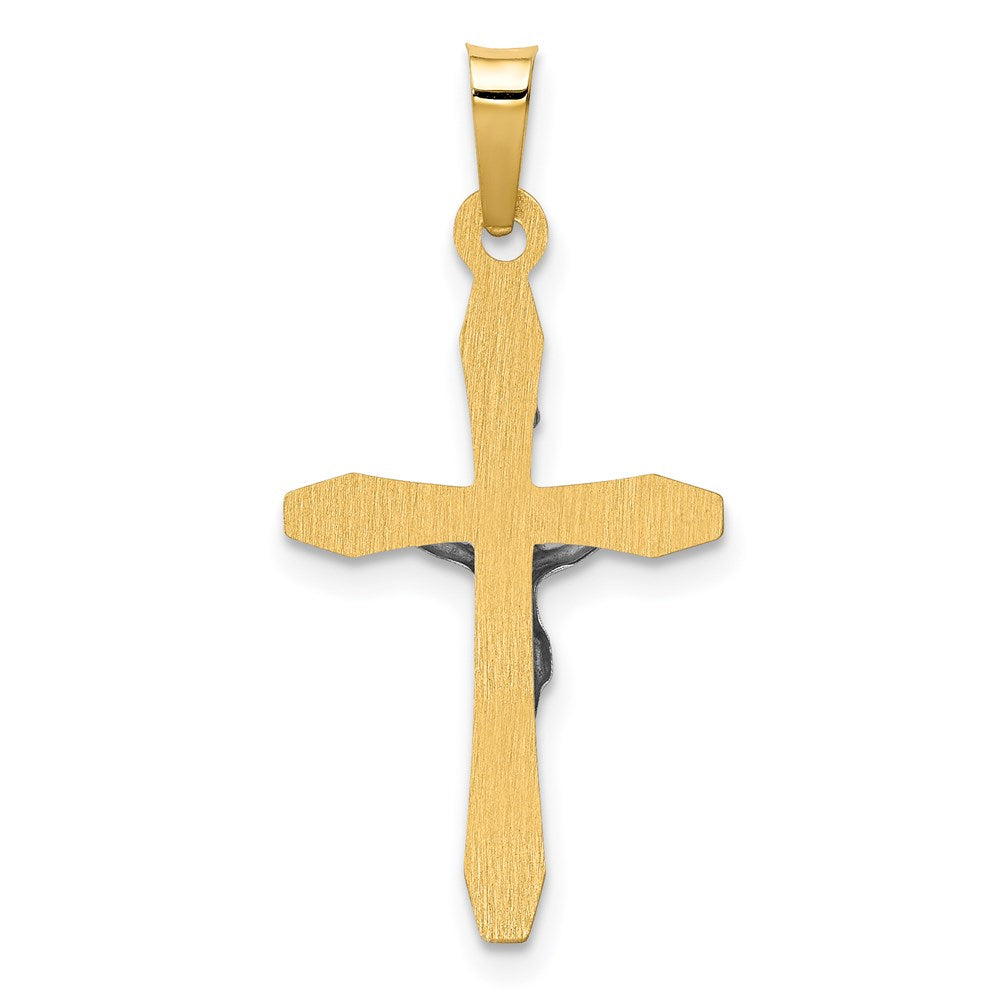 Million Charms 14K Two-Tone Polished Inri Relgious Crucifix Pendant