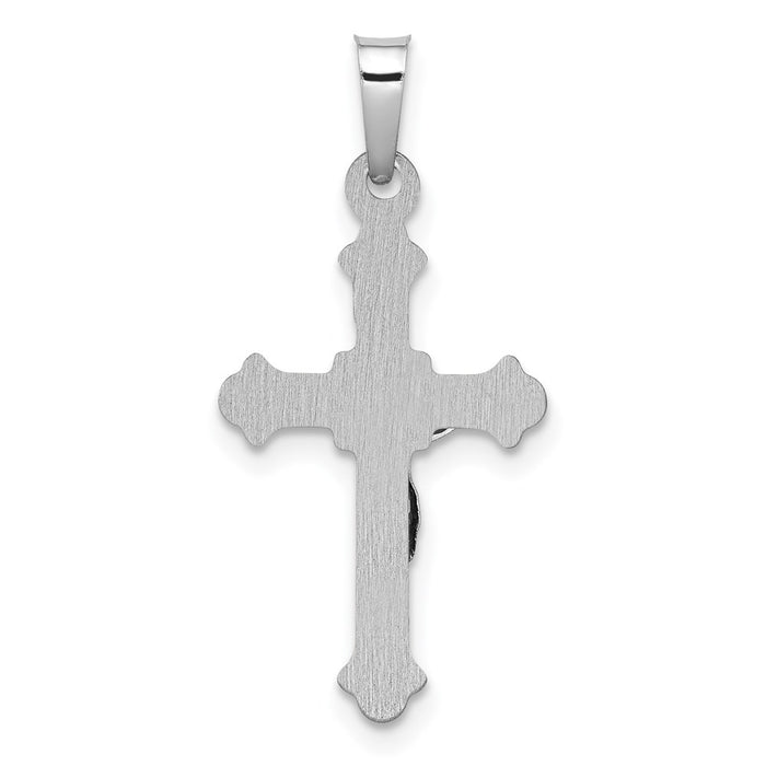 Million Charms 14K White Gold Themed Polished Inri Relgious Crucifix Pendant