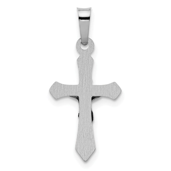 Million Charms 14K White Gold Themed Polished Inri Relgious Crucifix Pendant