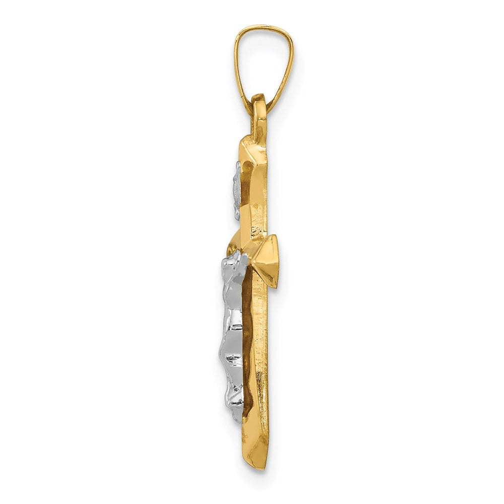 Million Charms 14K Two-Tone Polished Inri Relgious Crucifix Pendant