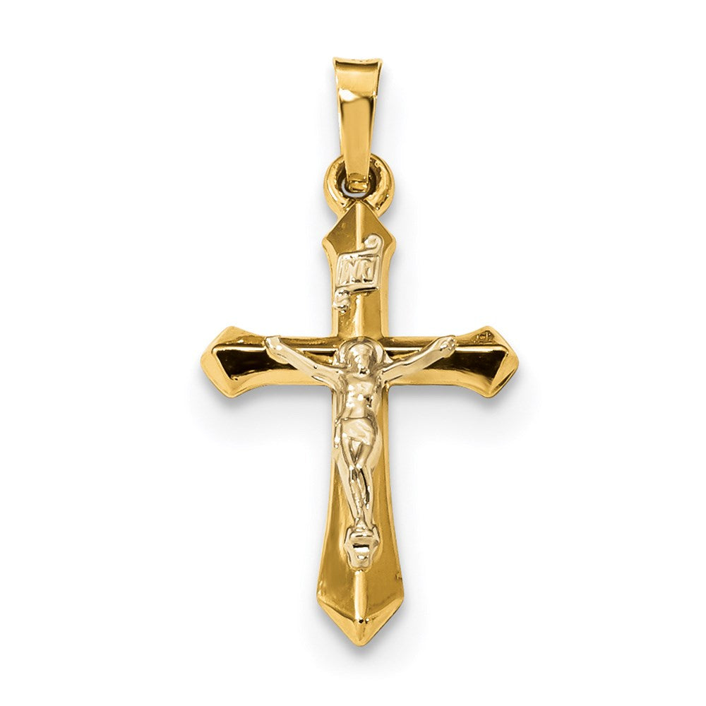 Million Charms 14K Two-Tone Polished Inri Relgious Crucifix Pendant