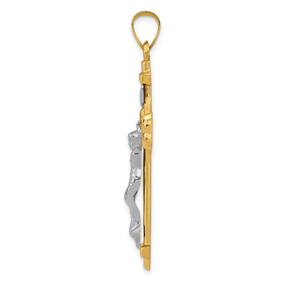 Million Charms 14K Two-Tone Polished Inri Relgious Crucifix Pendant