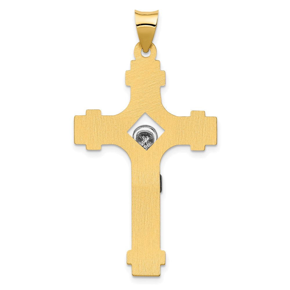 Million Charms 14K Two-Tone Polished Inri Relgious Crucifix Pendant