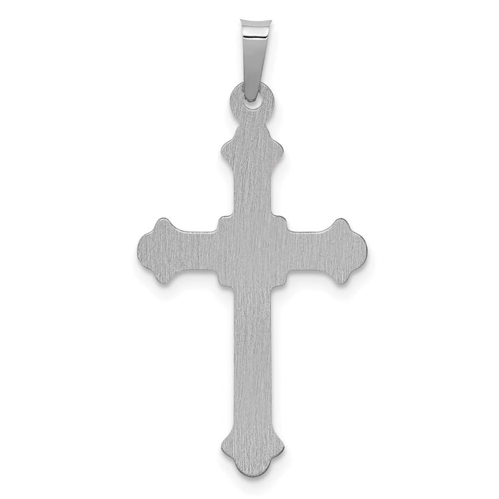 Million Charms 14K White Gold Themed Polished Inri Relgious Crucifix Pendant