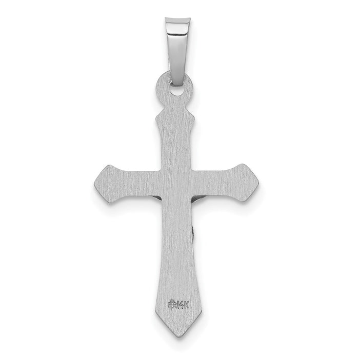 Million Charms 14K White Gold Themed Polished Inri Relgious Crucifix Pendant