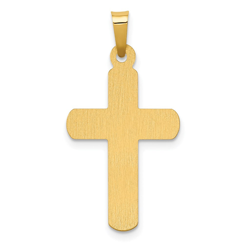 Million Charms 14K Two-Tone Satin Inri Latin Relgious Crucifix Pendant