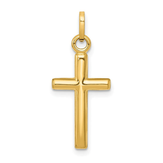 Million Charms 14K Yellow Gold Themed Hollow Relgious Cross Pendant