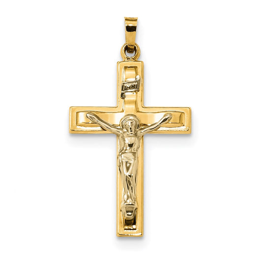 Million Charms 14K Two-Tone Polished Inri Relgious Crucifix Pendant