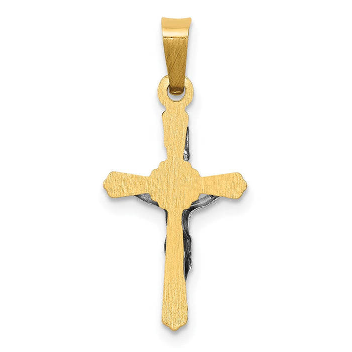 Million Charms 14K Two-Tone Polished Inri Relgious Crucifix Pendant