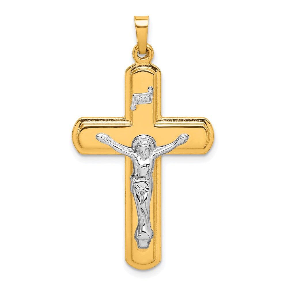 Million Charms 14K Two-Tone Polished Inri Relgious Crucifix Pendant
