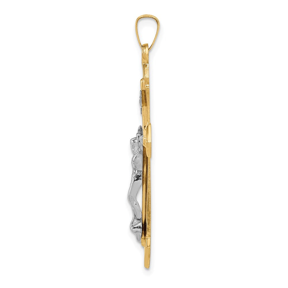 Million Charms 14K Two-Tone Polished Inri Relgious Crucifix Pendant