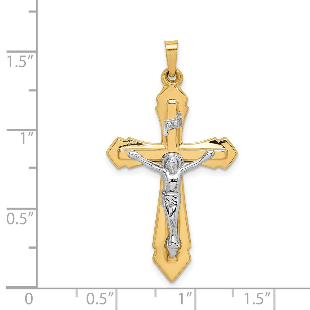 Million Charms 14K Two-Tone Polished Inri Relgious Crucifix Pendant