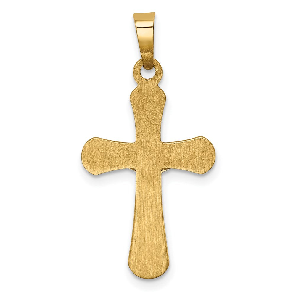 Million Charms 14K Two-Tone Polished Rounded Relgious Cross Pendant