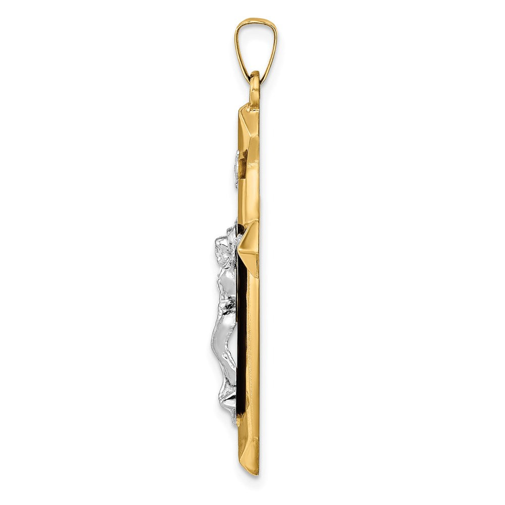 Million Charms 14K Two-Tone Polished Inri Relgious Crucifix Pendant