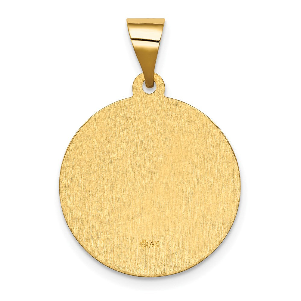 Million Charms 14K Yellow Gold Themed Polished & Satin Spanish Our Lady Guadalupe Hollow Medal