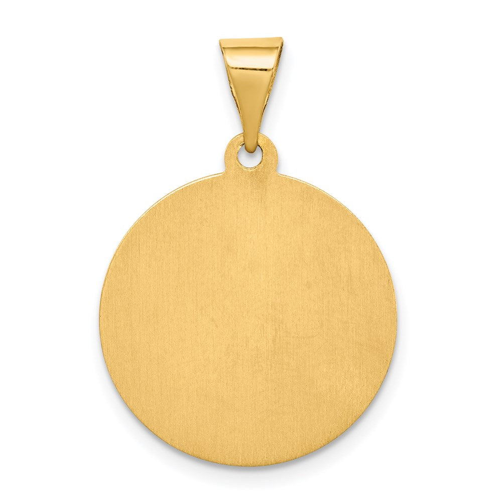 Million Charms 14K Yellow Gold Themed Polished & Satin Religious Saint Maria Goretti Hollow Medal Pendant