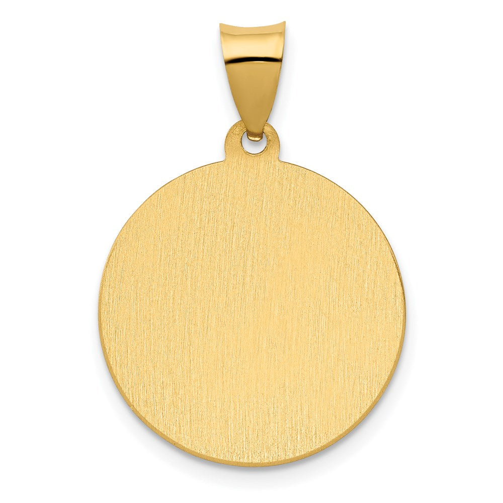 Million Charms 14K Yellow Gold Themed Polished & Satin Religious Saint Thomas More Hollow Medal Pendant