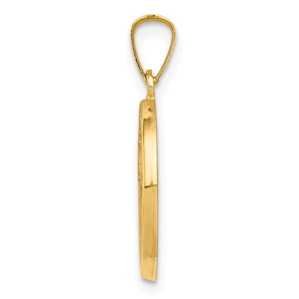 Million Charms 14K Yellow Gold Themed Polished, Satin Spanish 1St Communion Medal Pendant