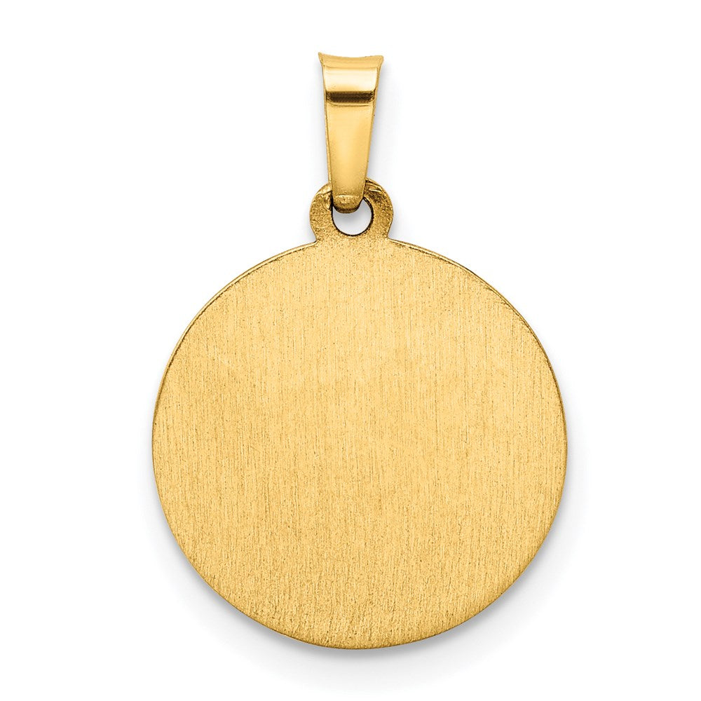 Million Charms 14K Yellow Gold Themed Polished, Satin Spanish 1St Communion Medal Pendant
