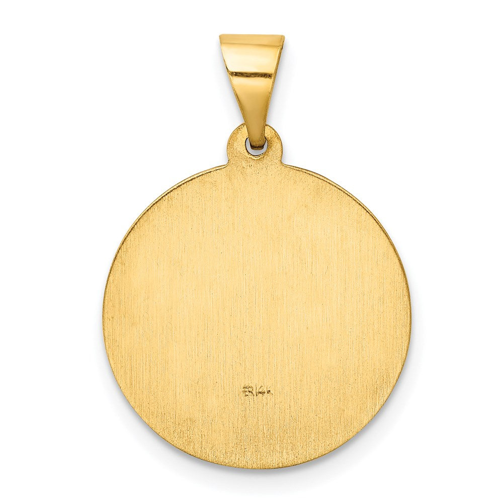 Million Charms 14K Yellow Gold Themed Hollow Polished/Satin Round Religious Saint Grace Medal