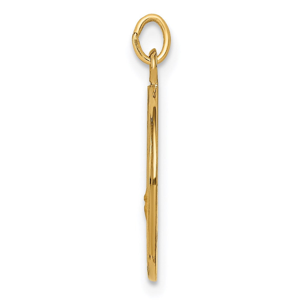 Million Charms 14K Yellow Gold Themed Solid Polished/Satin Small Religious Saint Florian Medal