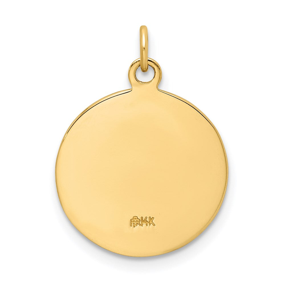 Million Charms 14K Yellow Gold Themed Solid Polished/Satin Small Religious Saint Florian Medal