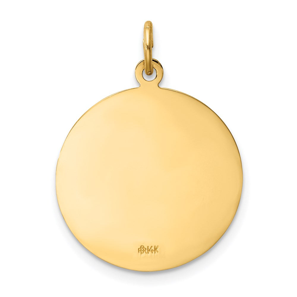 Million Charms 14K Yellow Gold Themed Solid Polished/Satin Medium Religious Saint Florian Medal
