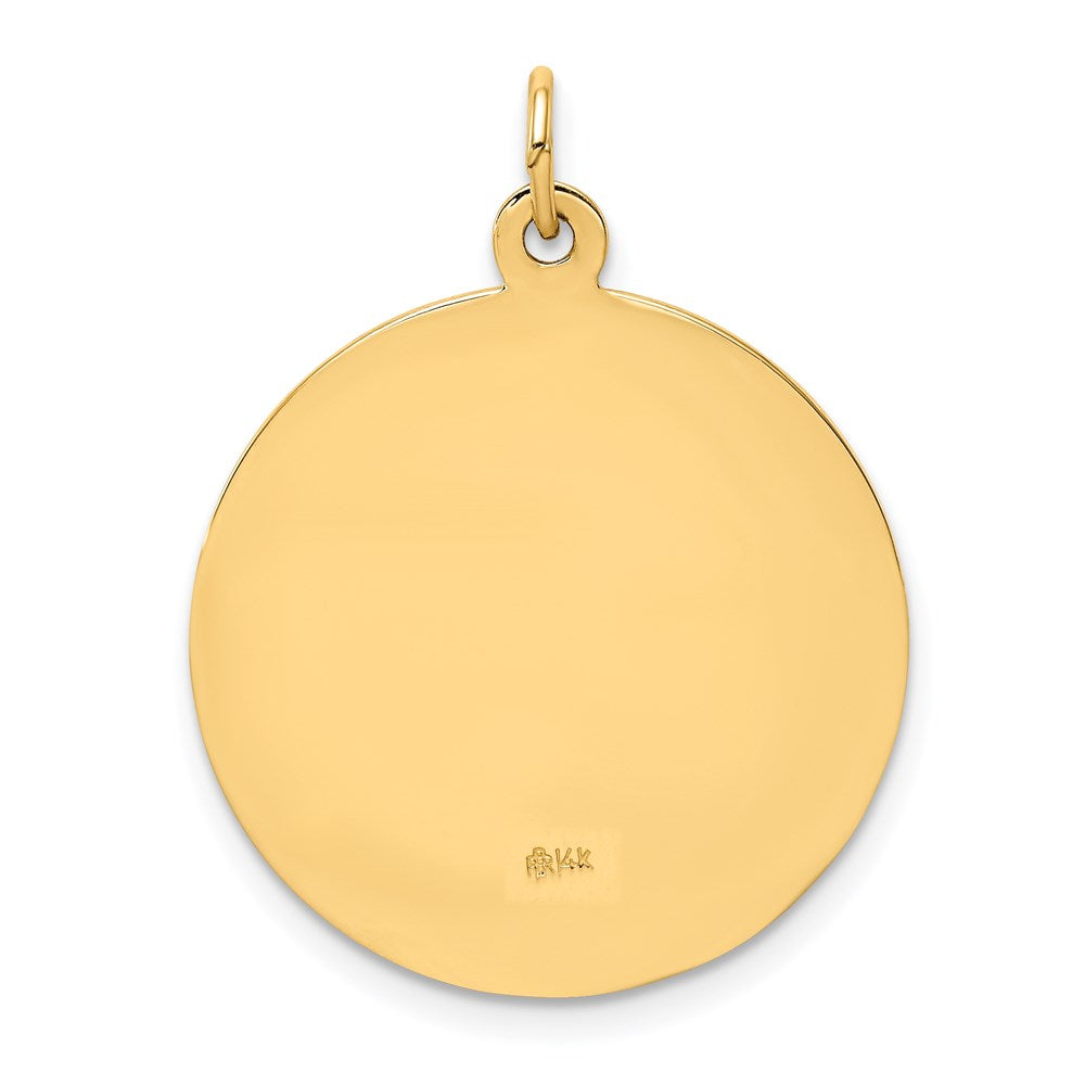Million Charms 14K Yellow Gold Themed Solid Polished/Satin Medium Round Religious Saint Jude Thaddeus Medal