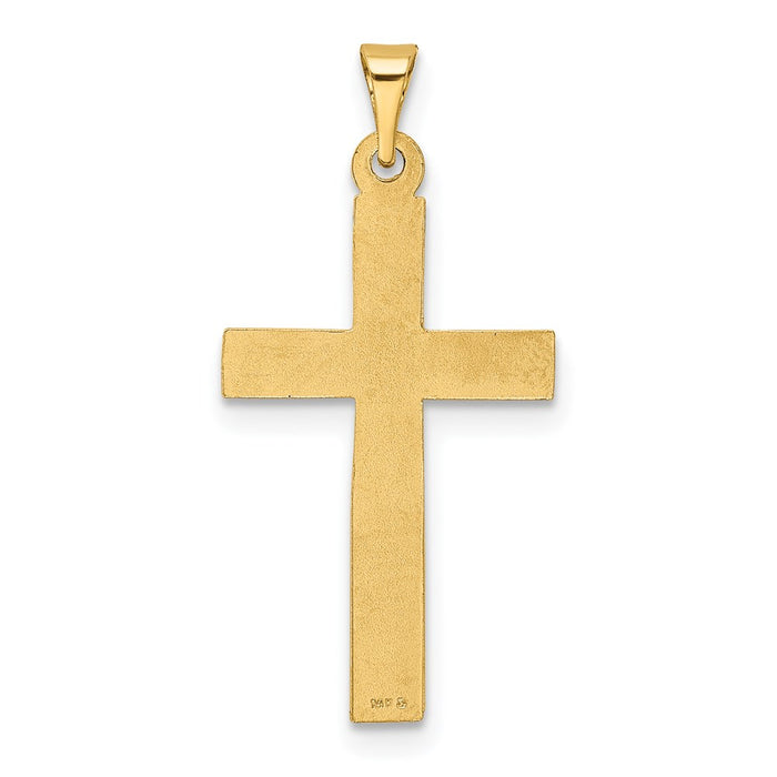 Million Charms 14K Yellow Gold Themed Polished Latin Relgious Cross Pendant